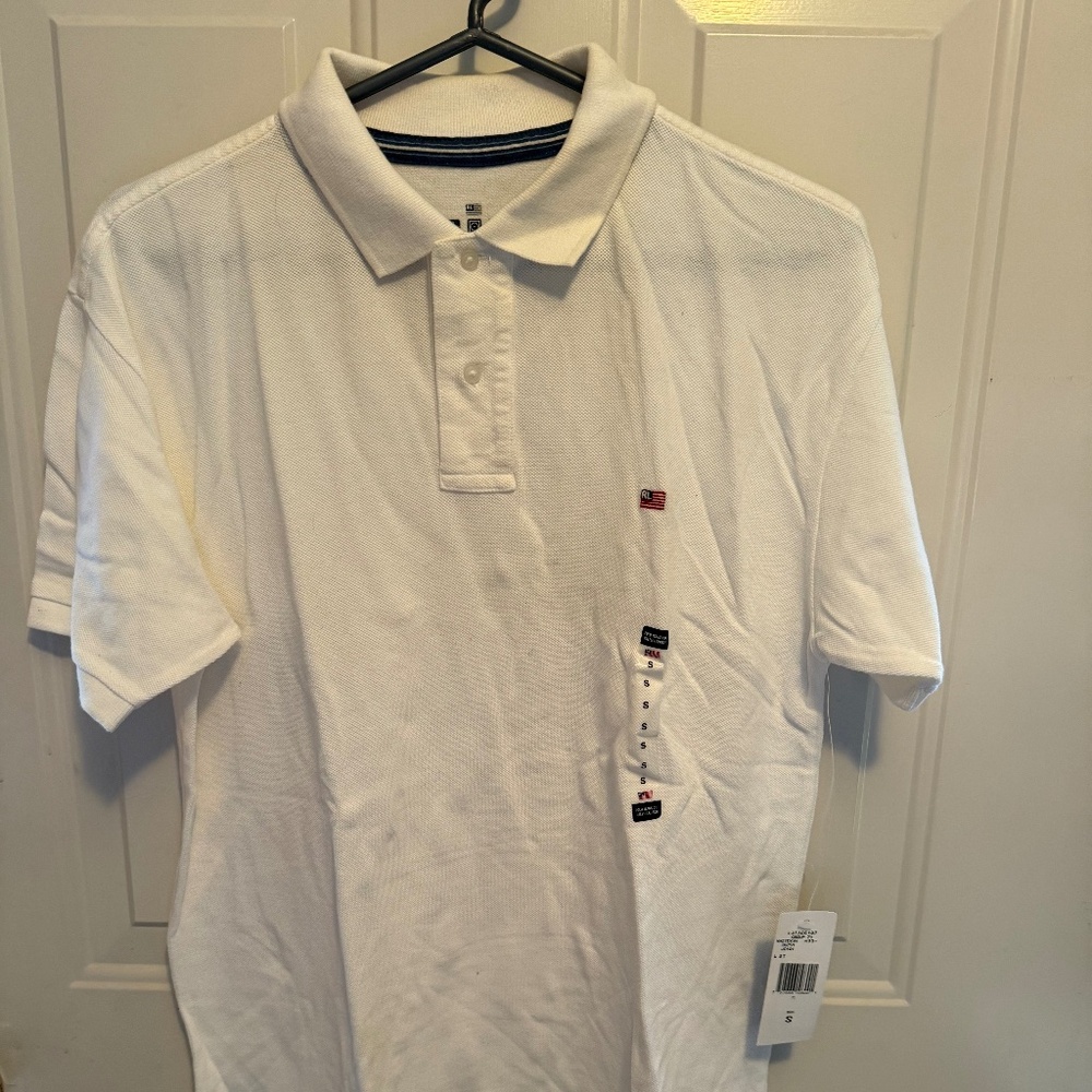 Men's Ralph Lauren Polo Jeans Company Collared Polo Shirt, White, Small, NWT